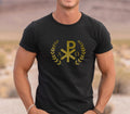Gold Chi Rho with Leaves Tee